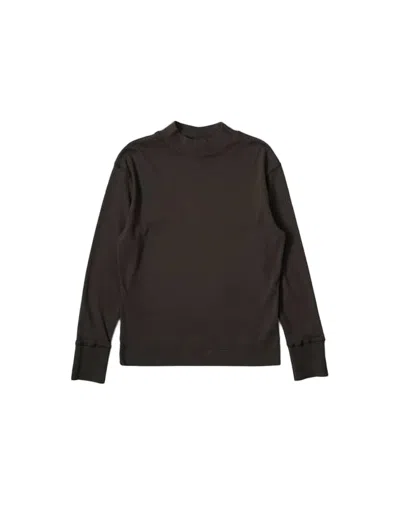 Margaret Howell Fitted Long-sleeved Turtleneck Top In Organic Cotton In Brown