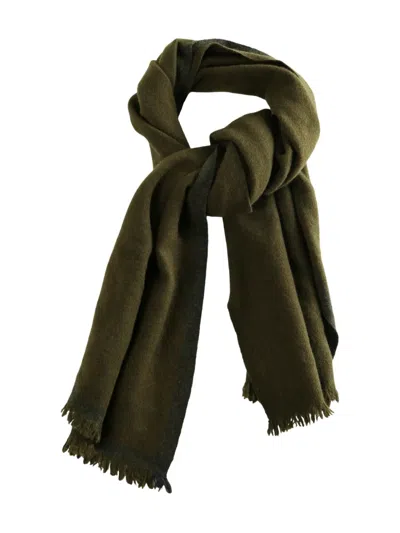 Margaret Howell Fringed Scarf In Green