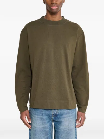 Margaret Howell Guernsey Matte Jersey Sweater In Green