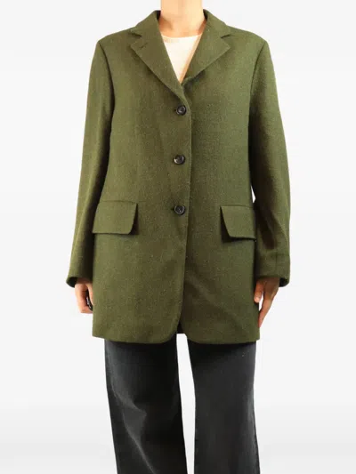 Pre-owned Margaret Howell Harris Tweed Blazer In Green
