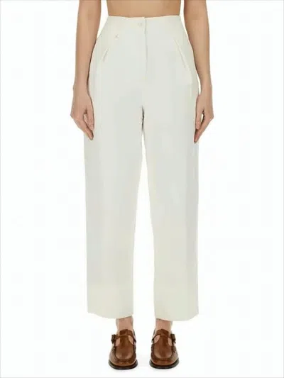 MARGARET HOWELL HIGH-WAIST STRAIGHT-LEG PANTS WITH CUFFED HEM