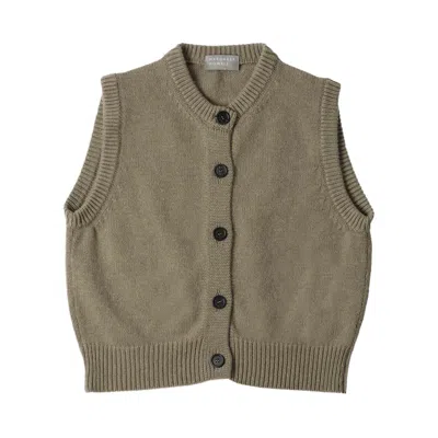 Pre-owned Margaret Howell Knitted Gilet 'lichen' | Tan | Women's Size 10 In Brown