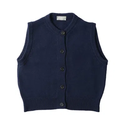 Pre-owned Margaret Howell Knitted Gilet 'navy' | Blue | Women's Size 10