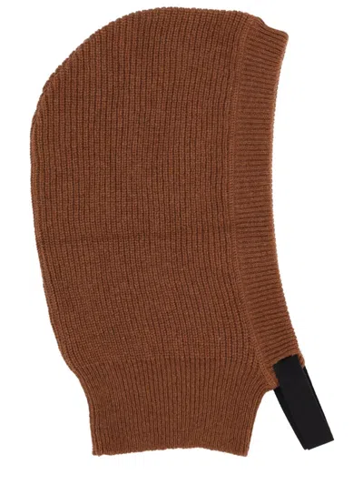 Margaret Howell Knitted Hood In Brown