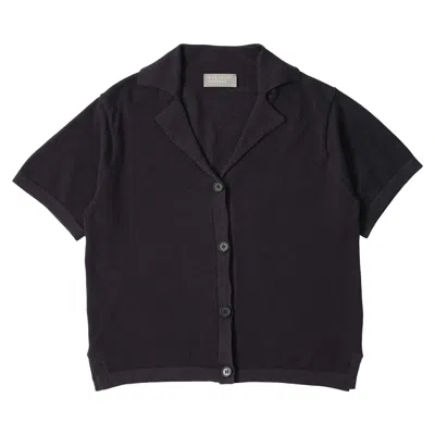 Pre-owned Margaret Howell Knitted Short-sleeve Shirt 'black' | Women's Size 8