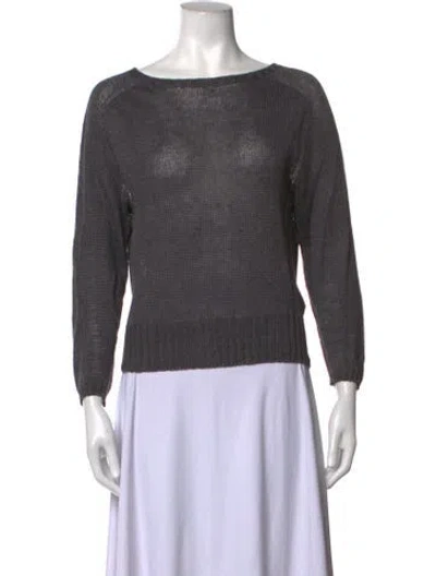 Pre-owned Margaret Howell Linen Bateau Neckline Sweater In Grey