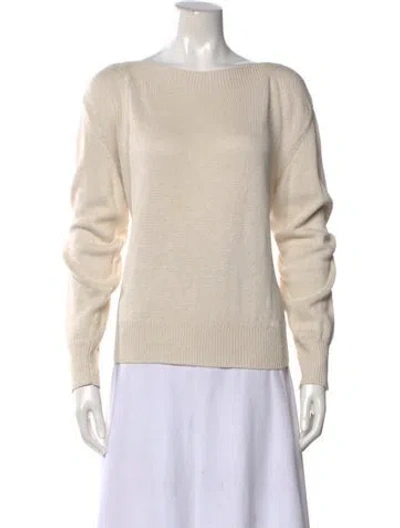 Pre-owned Margaret Howell Linen Bateau Neckline Sweater In Neutral