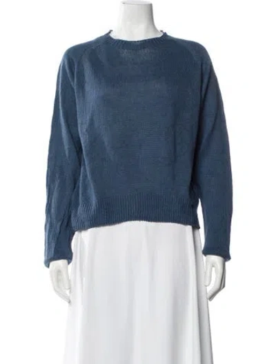 Pre-owned Margaret Howell Linen Crew Neck Sweater In Blue