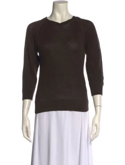 Pre-owned Margaret Howell Linen Crew Neck Top In Brown