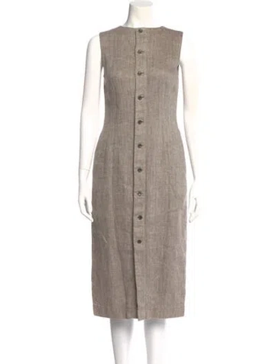 Pre-owned Margaret Howell Linen Midi Length Dress In Neutral
