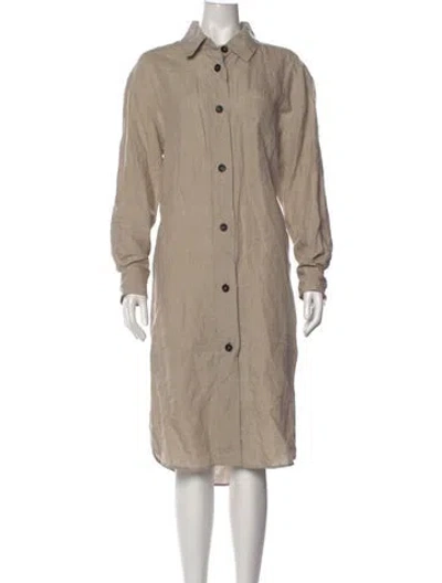 Pre-owned Margaret Howell Linen Midi Length Dress W/ Tags In Neutrals