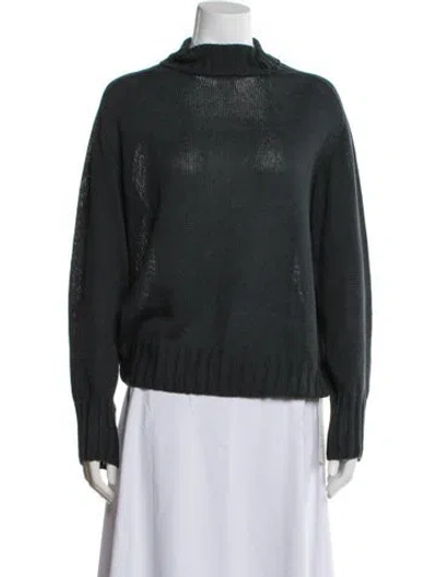Pre-owned Margaret Howell Linen Mock Neck Sweater In Blue