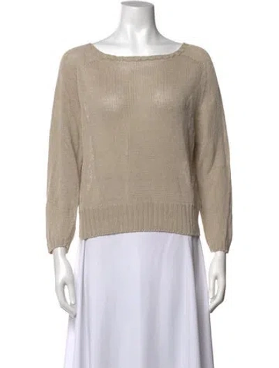 Pre-owned Margaret Howell Linen Scoop Neck Top In Neutrals
