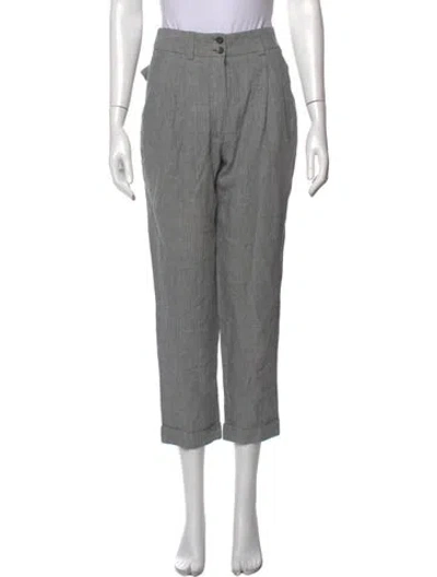 Pre-owned Margaret Howell Linen Straight Leg Pants In Grey