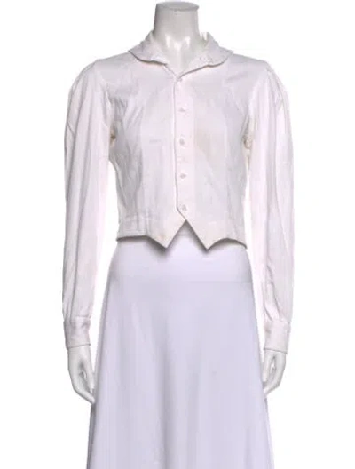 Pre-owned Margaret Howell Long Sleeve Button-up Top In Blue
