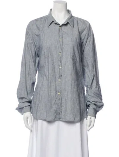 Pre-owned Margaret Howell Long Sleeve Button-up Top In Gray