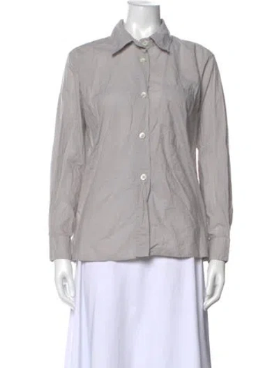Pre-owned Margaret Howell Long Sleeve Button-up Top In Gray