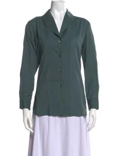 Pre-owned Margaret Howell Long Sleeve Button-up Top In Green