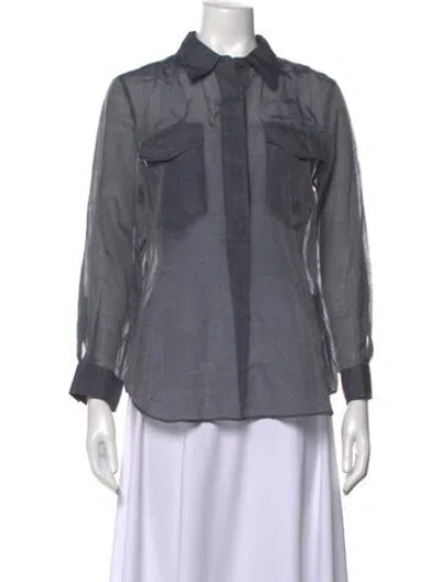 Pre-owned Margaret Howell Long Sleeve Button-up Top In Grey