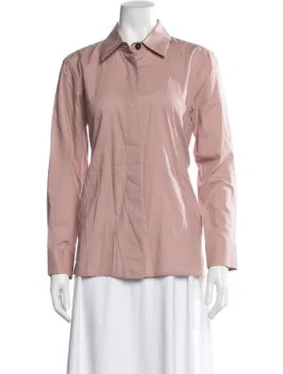 Pre-owned Margaret Howell Long Sleeve Button-up Top In Pink