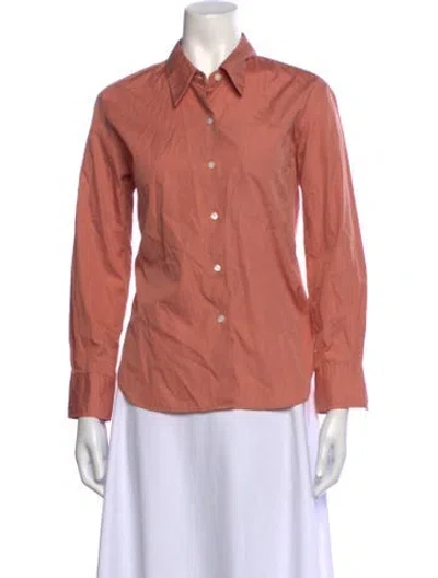 Pre-owned Margaret Howell Long Sleeve Button-up Top In Pink