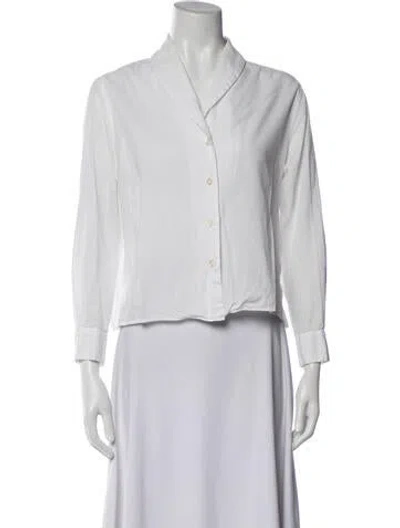 Pre-owned Margaret Howell Long Sleeve Button-up Top In White