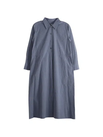 Margaret Howell Long-sleeve Midi Shirt Dress In Blue