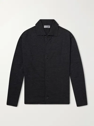Margaret Howell Merino Wool Cardigan In Black