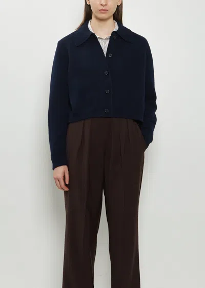 Margaret Howell Merino Wool Cardigan Jacket In Blue