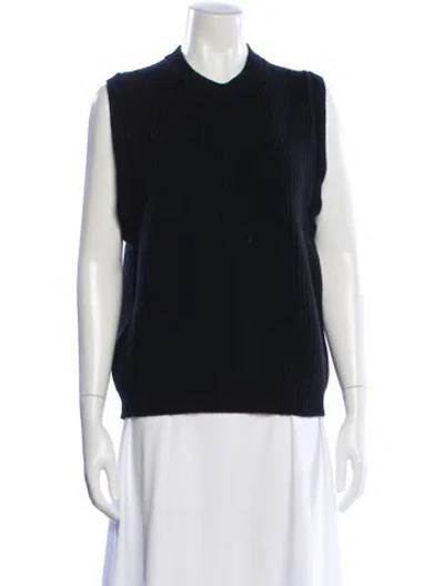 Pre-owned Margaret Howell Merino Wool Crew Neck Sweater In Black