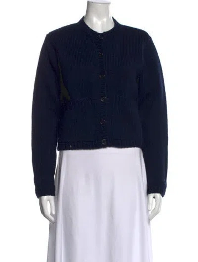 Pre-owned Margaret Howell Merino Wool Crew Neck Sweater In Black