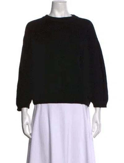 Pre-owned Margaret Howell Merino Wool Crew Neck Sweater In Black