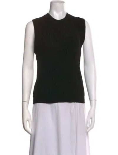 Pre-owned Margaret Howell Merino Wool Crew Neck Sweater In Black