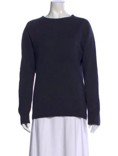 Pre-owned Margaret Howell Merino Wool Crew Neck Sweater In Blue