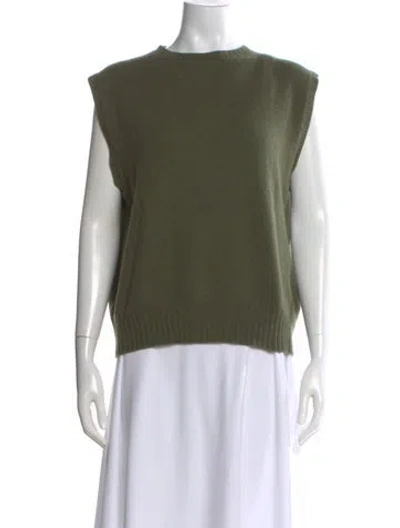 Pre-owned Margaret Howell Merino Wool Crew Neck Sweater In Green