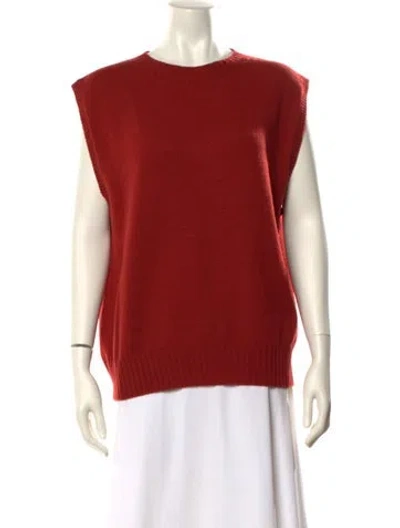 Pre-owned Margaret Howell Merino Wool Crew Neck Top In Orange