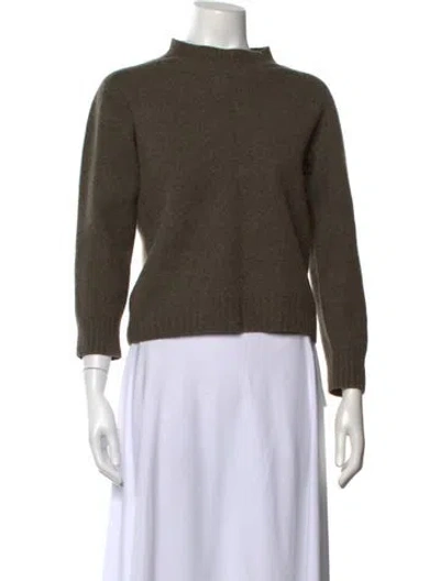 Pre-owned Margaret Howell Merino Wool Mock Neck Sweater In Green