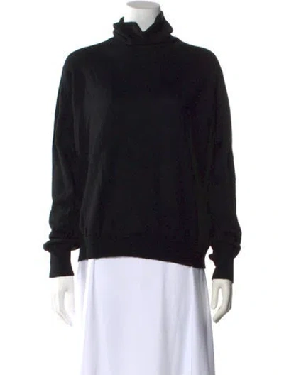 Pre-owned Margaret Howell Merino Wool Turtleneck Sweater In Black