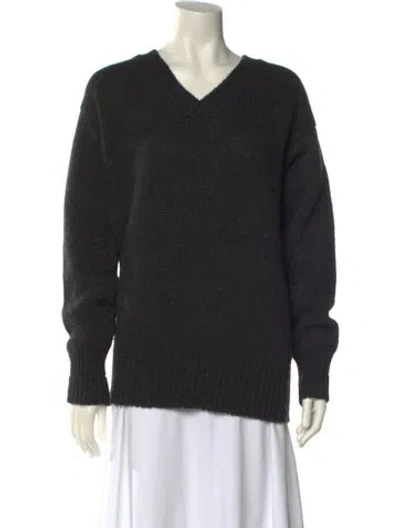 Pre-owned Margaret Howell Merino Wool V-neck Sweater W/ Tags In Gray