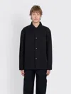 Margaret Howell Mhl. Chore Shirt Double Twisted Cotton Canvas In Black