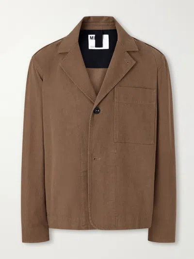 Margaret Howell Mhl. Minimal Cotton-drill Blazer In Brown