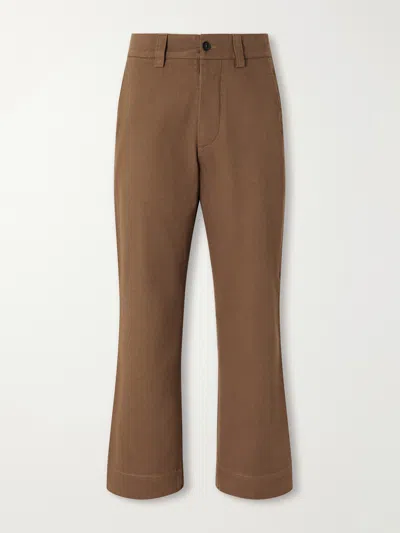Margaret Howell Mhl. Simple Straight-leg Cotton-drill Trousers In Brown