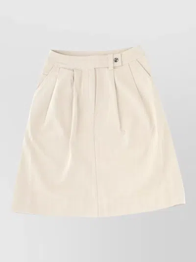 Margaret Howell Midi Skirt Mhl Pleated Pockets Button In Neutral