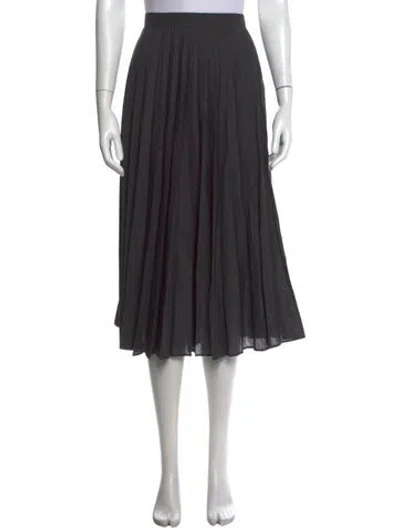 Pre-owned Margaret Howell Pleated Accents Midi Length Skirt W/ Tags In Black