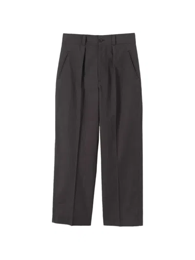 Margaret Howell Pleated Jet-pocket Trousers In Black