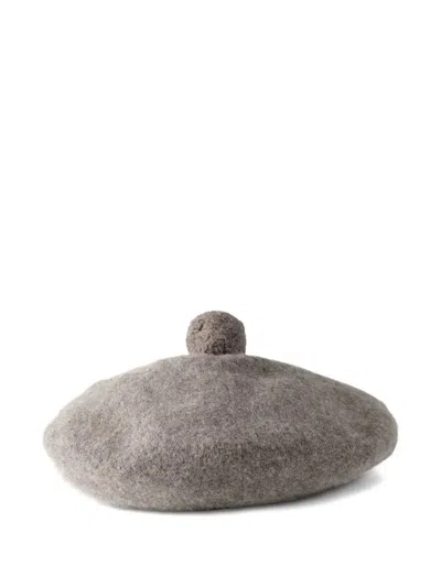 Margaret Howell Pom-pom Shanter In Gray