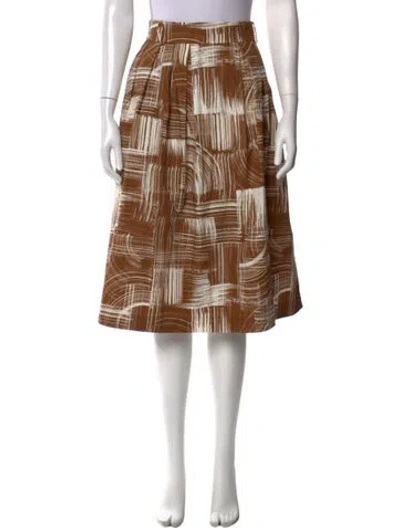 Pre-owned Margaret Howell Printed Midi Length Skirt In Brown