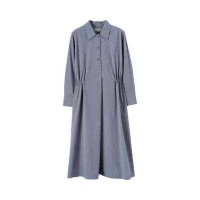 Pre-owned Margaret Howell Relaxed Channel Waist Dress 'navy' | Blue | Women's Size 10