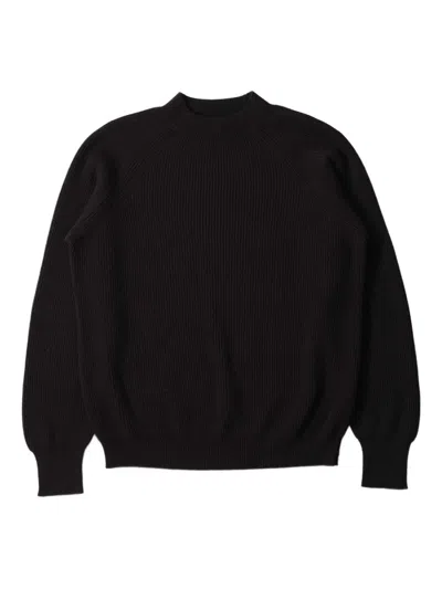 Margaret Howell Ribbed Crew-neck Sweater In Black