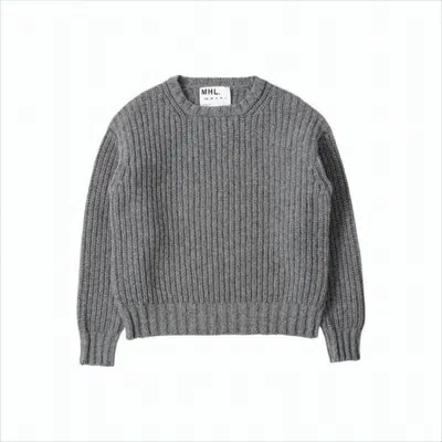 Margaret Howell Ribbed Knit Sweater With Classic Crew Neckline In Multi